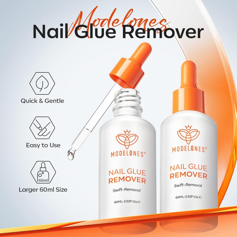modelones 30 ML Nail Glue Remover for Press On Nails, Yellow