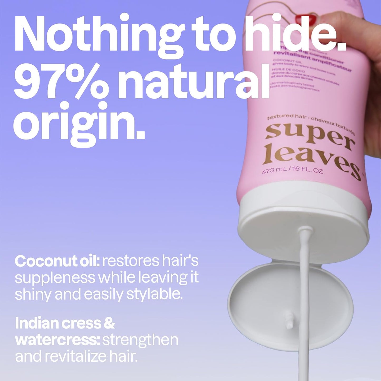 Amplifying Conditioner for Curly Hair - Coconut Oil Vegan Detangler | 16 Fl Oz (Pack of 6)