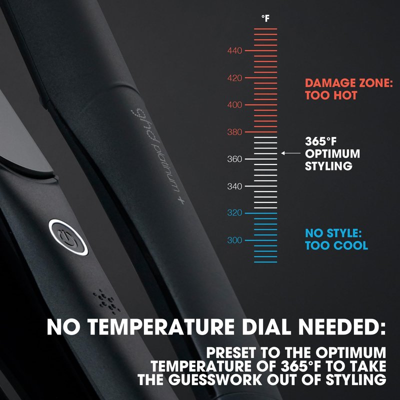 ghd Platinum+ Styler ― 1" Flat Iron Hair Straightener, Professional Ceramic Hair Styling Tool for Stronger Hair, More Shine, & More Color Protection - Black
