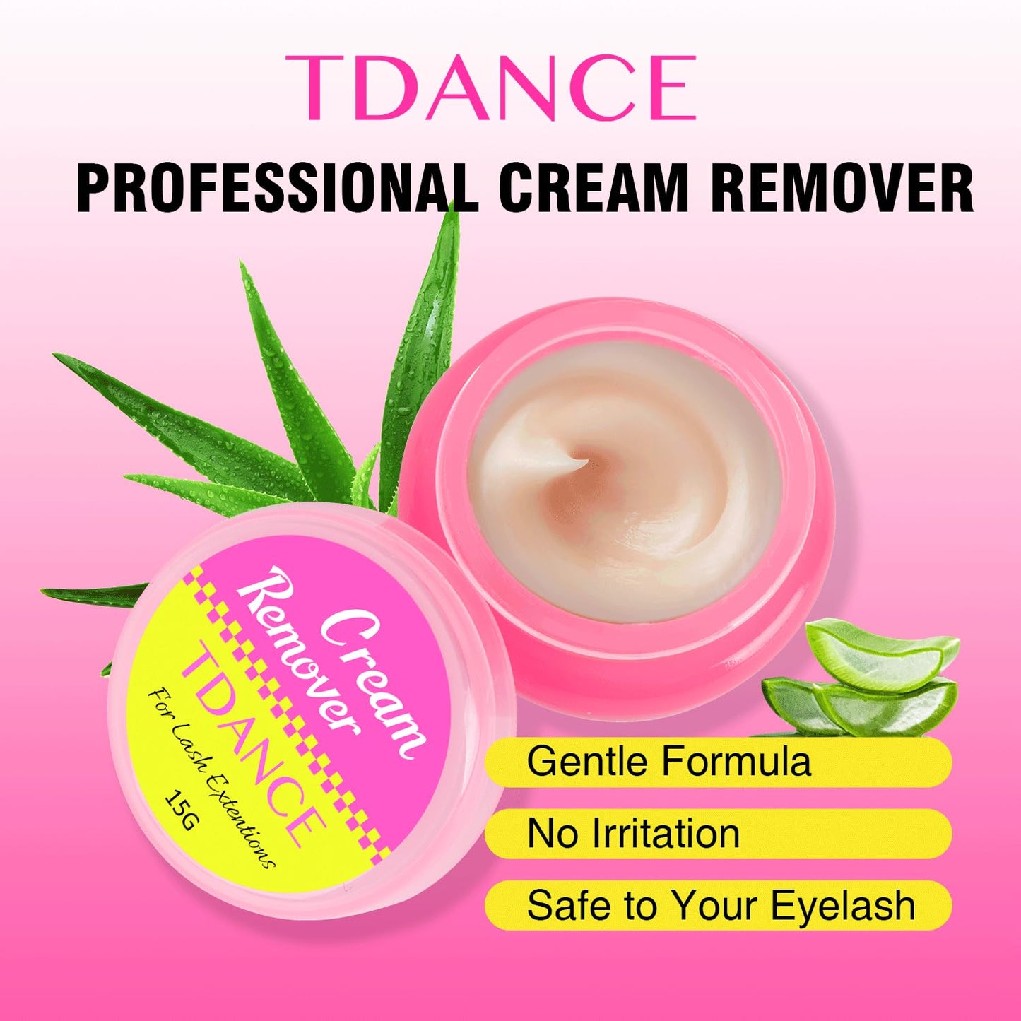 Cream Lash Remover for Eyelash Extensions - Low Irritation Formula for Sensitive Skin | 15g Professional Use