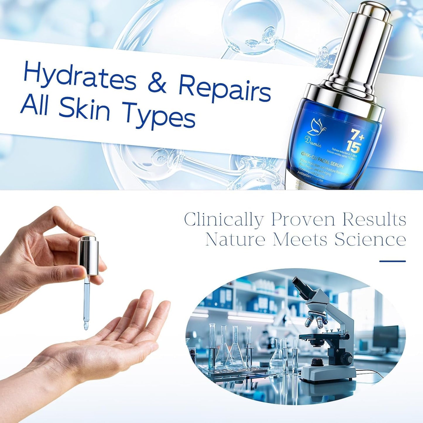 Copper Peptides Serum for Face - Anti-Aging & Firming with GHK-Cu, EGF, Hyaluronic Acid | 25mL/0.88 Fl Oz