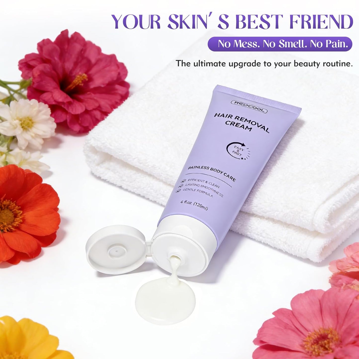 Gentle Hair Removal Cream for Sensitive Skin - Ideal for Legs, Arms & Bikini Area | Includes Spatula Applicator, 1 Count