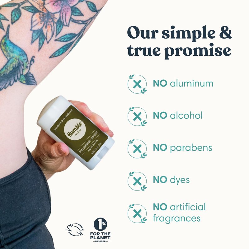 Humble Aluminum-Free Deodorant for Women & Men, Earthy Scents Variety Pack - Clean & Fresh Natural Deodorant Stick with Essential Oils for Long-Lasting Odor Control - 3 Pack