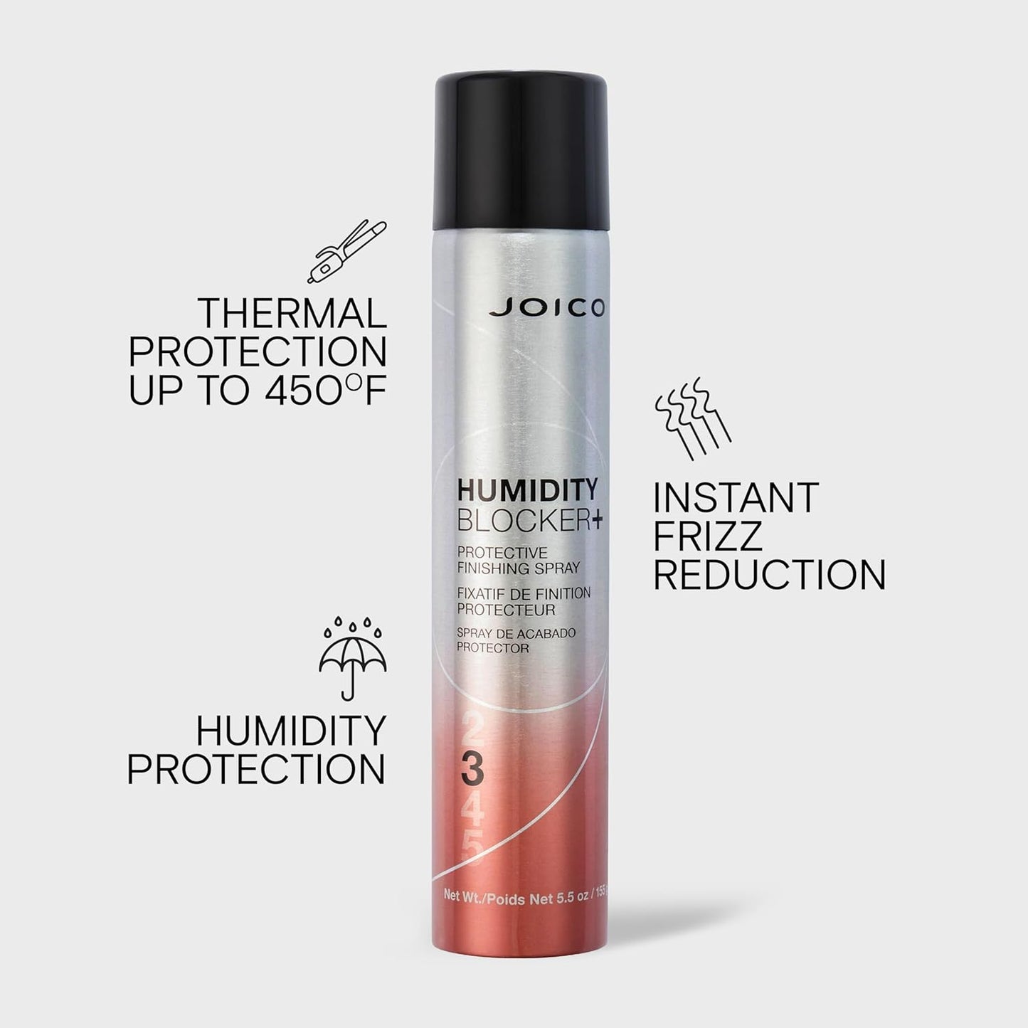 Joico Humidity Blocker+ Finishing Spray - Protects Against Heat, Humidity & Pollution | Reduces Frizz & Static | Paraben & Sulfate Free