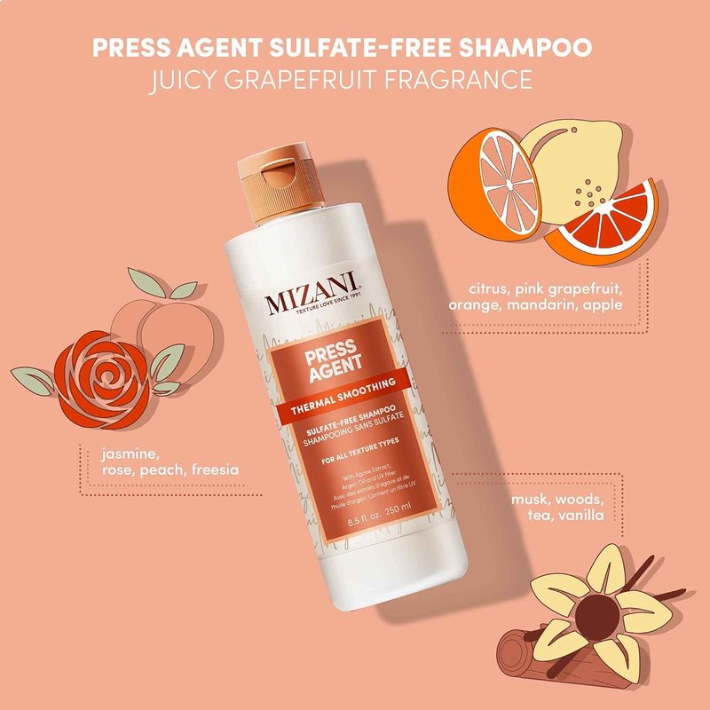 Mizani Press Agent Shampoo & Conditioner Set - Sulfate-Free, Detangles & Moisturizes | 8.5 Fl Oz (Pack of 2)