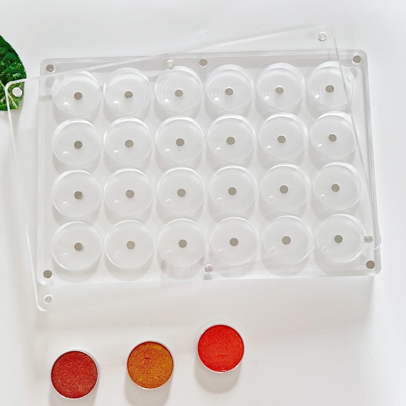 UDTIP New Acrylic Transparent Elegant Empty Magnetic Eyeshadow Makeup Palette -26mm x24 holes