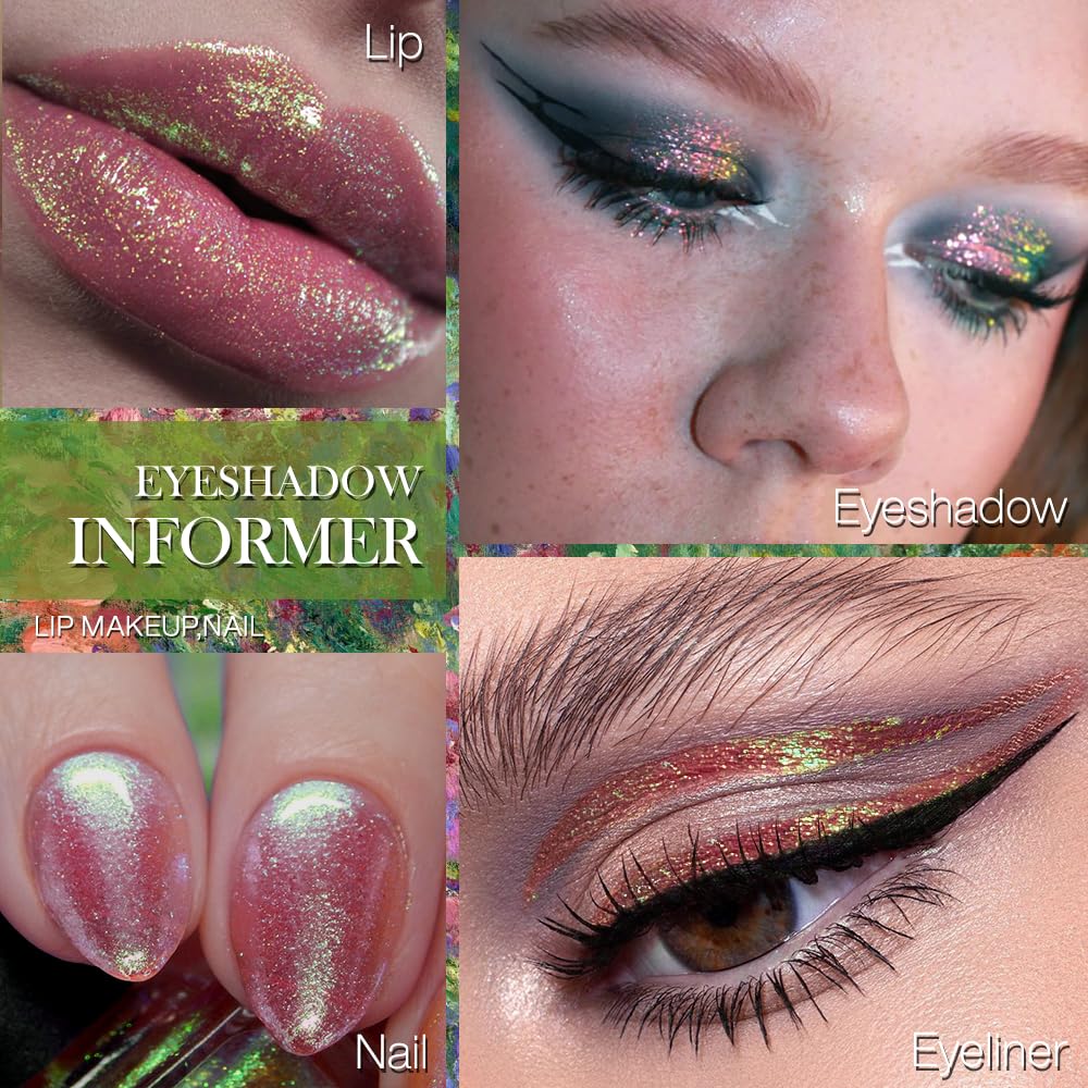 Multichrome Holographic Eyeshadow - Iridescent Dreamland Shimmer Glitter | Vibrant Chrome Finish, Easy to Wear, 09