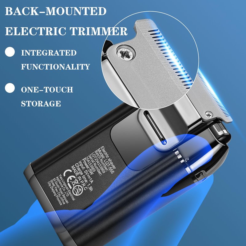 LQT Latest 2-in-1 Electric Shaver Facial Mesh Shaver - Portable Cordless Shaver - Hidden Trimmer and Fast Charging Function - (3150 Mesh Holes, 60 Blades) Black