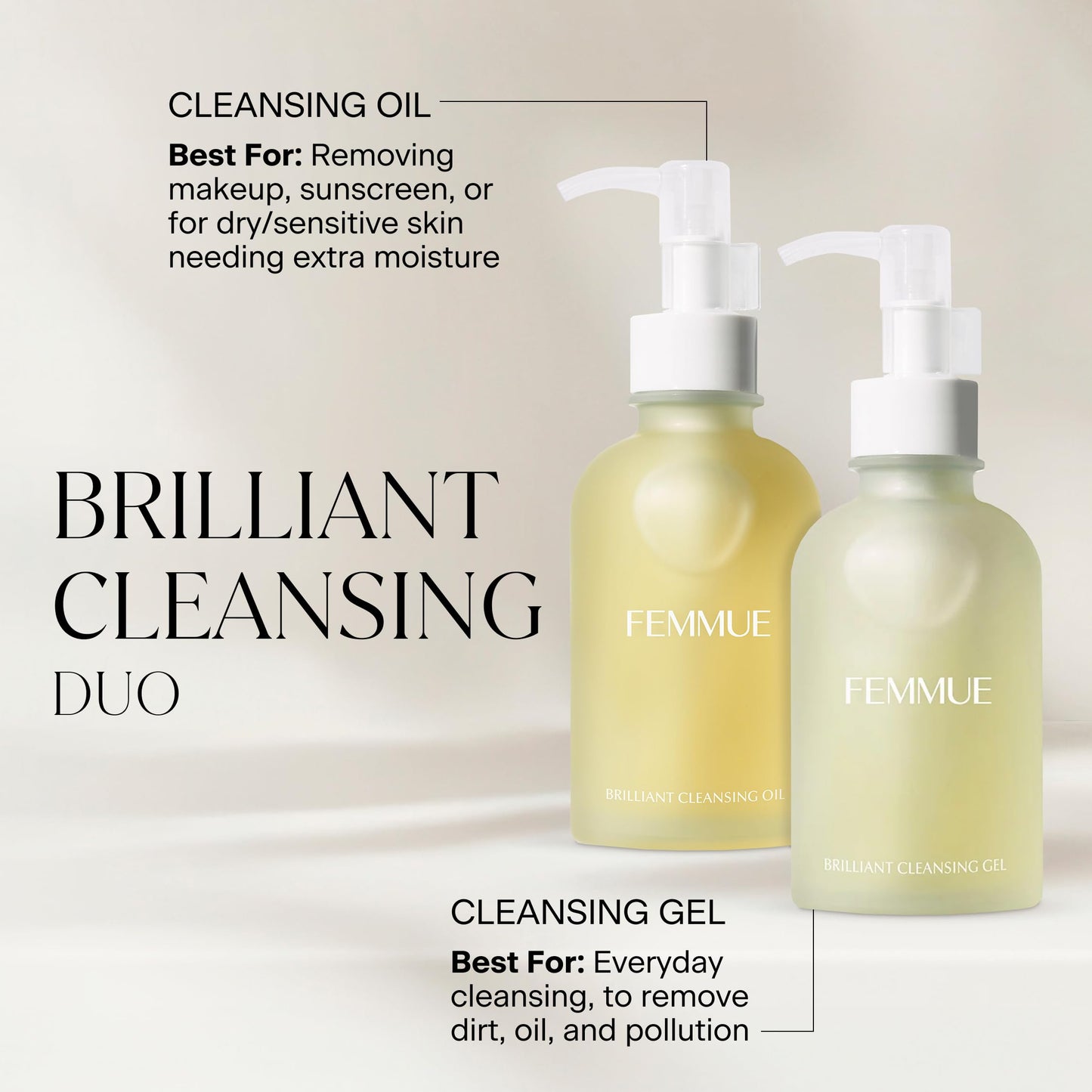 FEMMUE Brilliant Cleansing Oil (4.23 oz) | Luxurious Camellia Oil Face Cleanser & Gentle Makeup Remover | Hydrating and Moisturizing Korean Skincare | Fortifies Skin Barrier