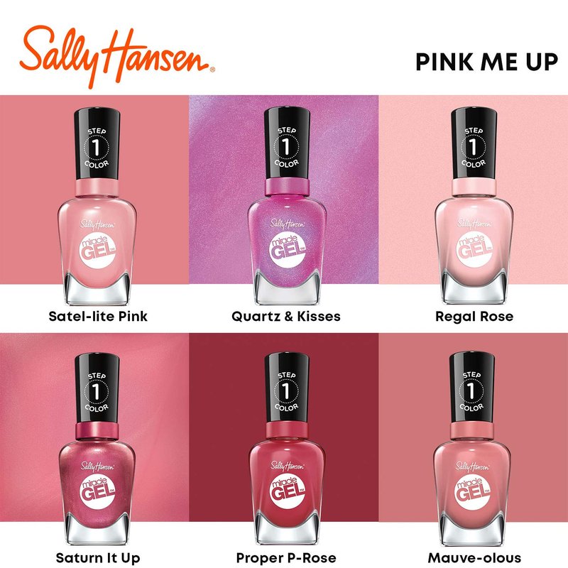 Sally Hansen Miracle Gel - Mauve-olous Nail Polish Duo | Long-Lasting Gel-Like Formula, No UV Lamp Needed