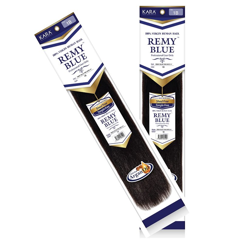 New Remy Yaky-Remy Blue 100% VIRGIN Human Hair Weave- Shed Free&Tangle Free (#1, 10“ packs of 2)