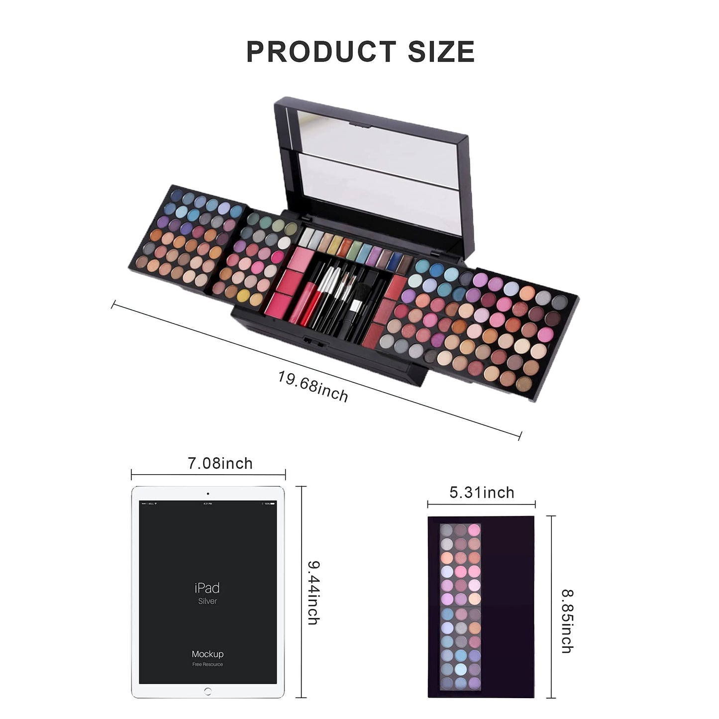 Hot Sugar 182 Colors Full Makeup Kit for Women, All-in-One Cosmetic Set Birthday Holiday Gift (BLACK)