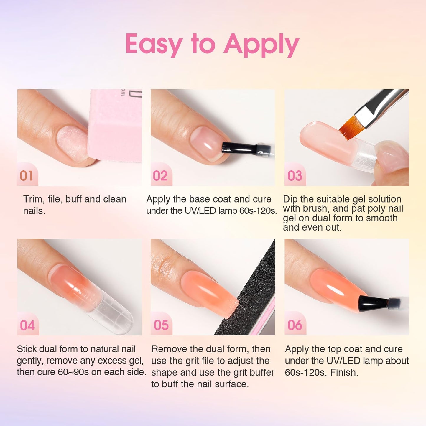 ROSALIND Coloful Poly Nail Gel Kit -34 Colors + Neon Accessories Clear Nude Poly Nails Gel Starter Kit with Mini UV Lamp Slip Solution Fall Colors Halloween Poly Extensions Kit