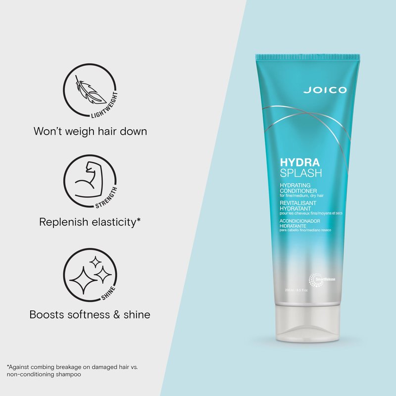 Joico HydraSplash Hydrating Conditioner | For Fine, Medium, Dry Hair | Replenish Moisture | Add Hydration & Softness | With Sea Kelp & Coconut Water | 8.5 Fl Oz