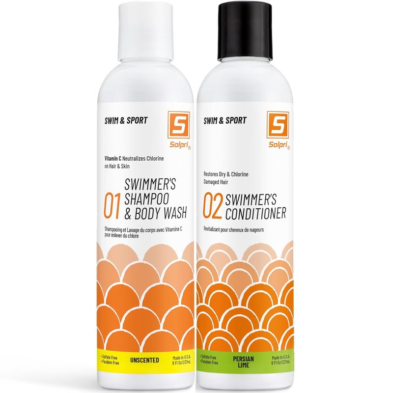 Swim Shampoo & Conditioner Set - Vitamin C Chlorine Removal, Restores Softness & Gentle Cleansing | 16 fl oz Total