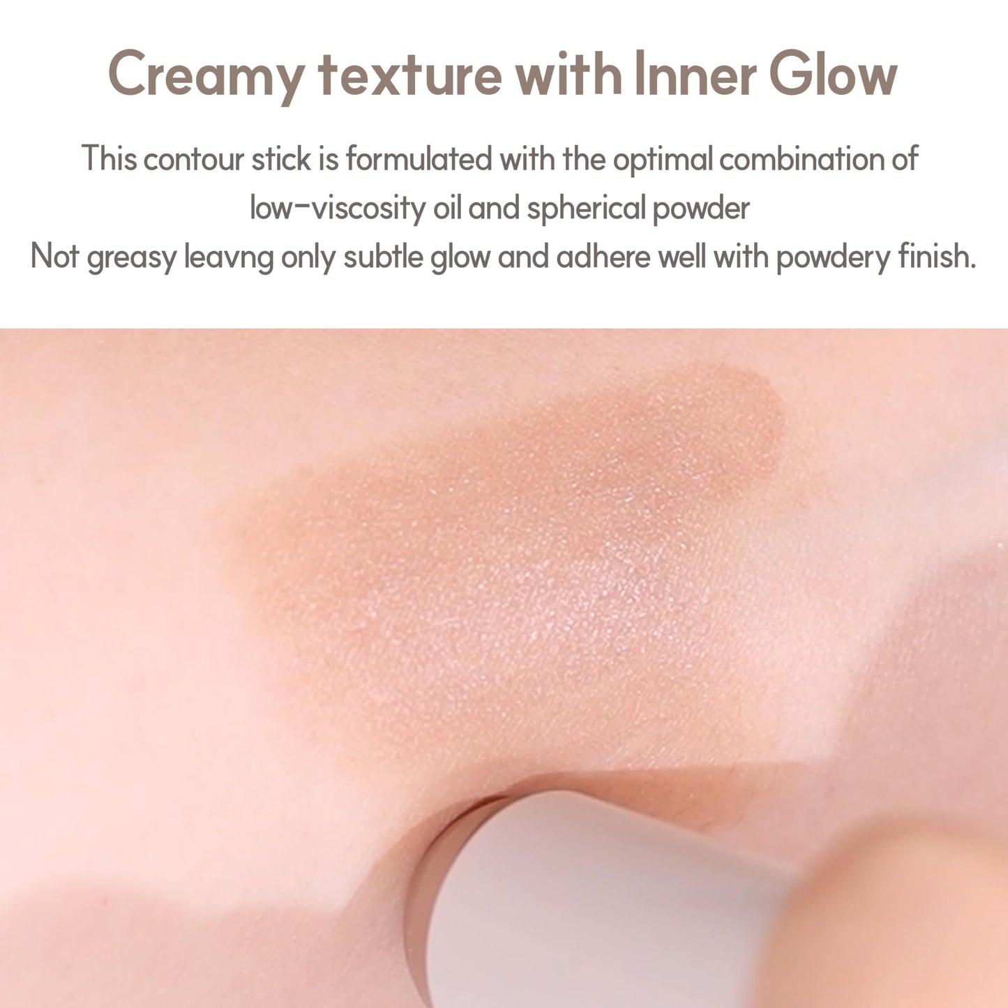Espoir Be Glow Shading Stick Contour #2 Cool Gray│Creamy Solid Texture & Smooth Gliding on Face with Hyaluronic Peptide, Well-Blending and Seamless Contouring for Daily Makeup, Natural Color