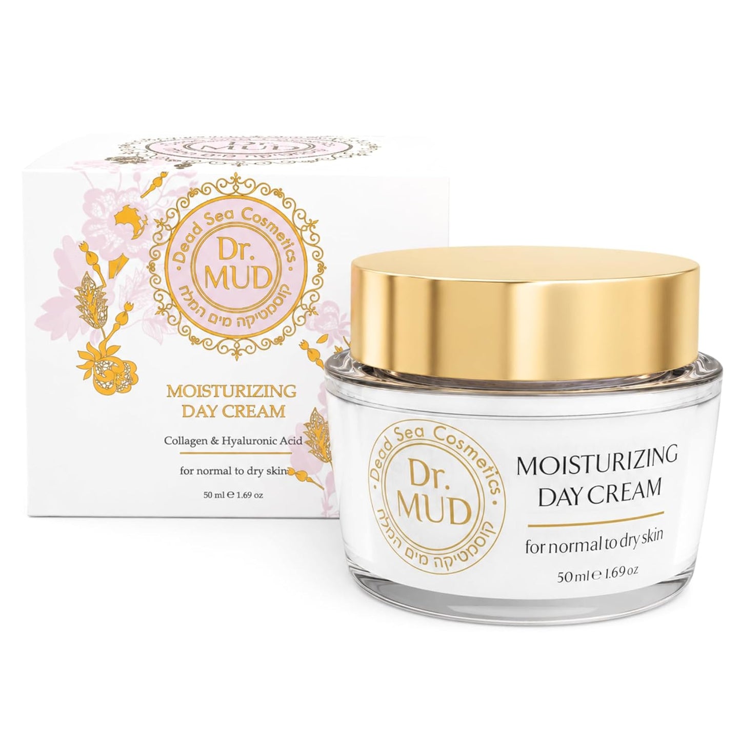 Dr.MUD Moisturizing Day Cream - Hydrating Face Moisturizer with Hyaluronic Acid & Collagen | 50 ml for Normal to Dry Skin