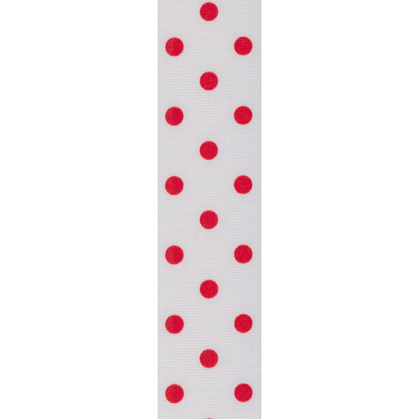 Offray 876716 1.5" Wide Grosgrain Ribbon, Red and White Polka Dot, 3 Yards