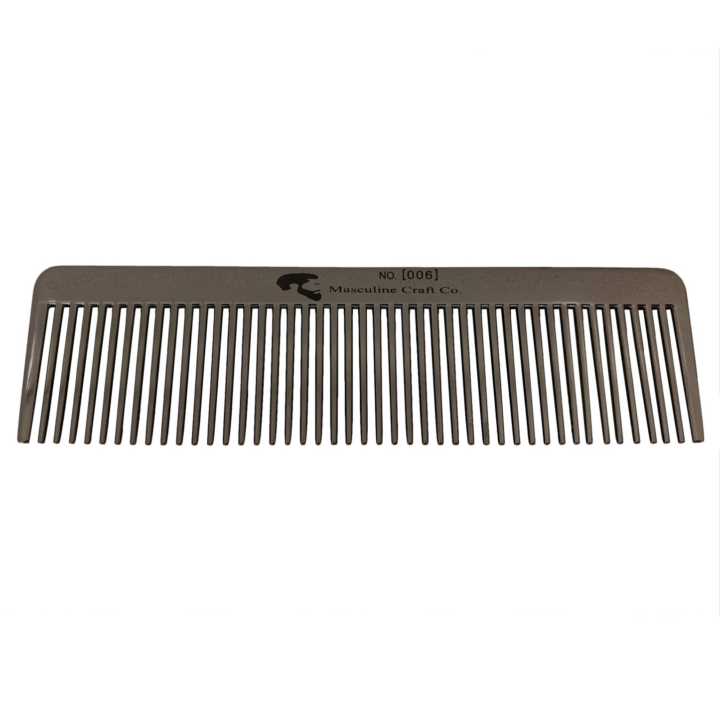 Masculine Craft Gunmetal Beard Comb | Anti Static Fine to Medium Metal Hair Comb for Men | Heavy Duty Professional Beard Grooming Comb (Gunmetal)