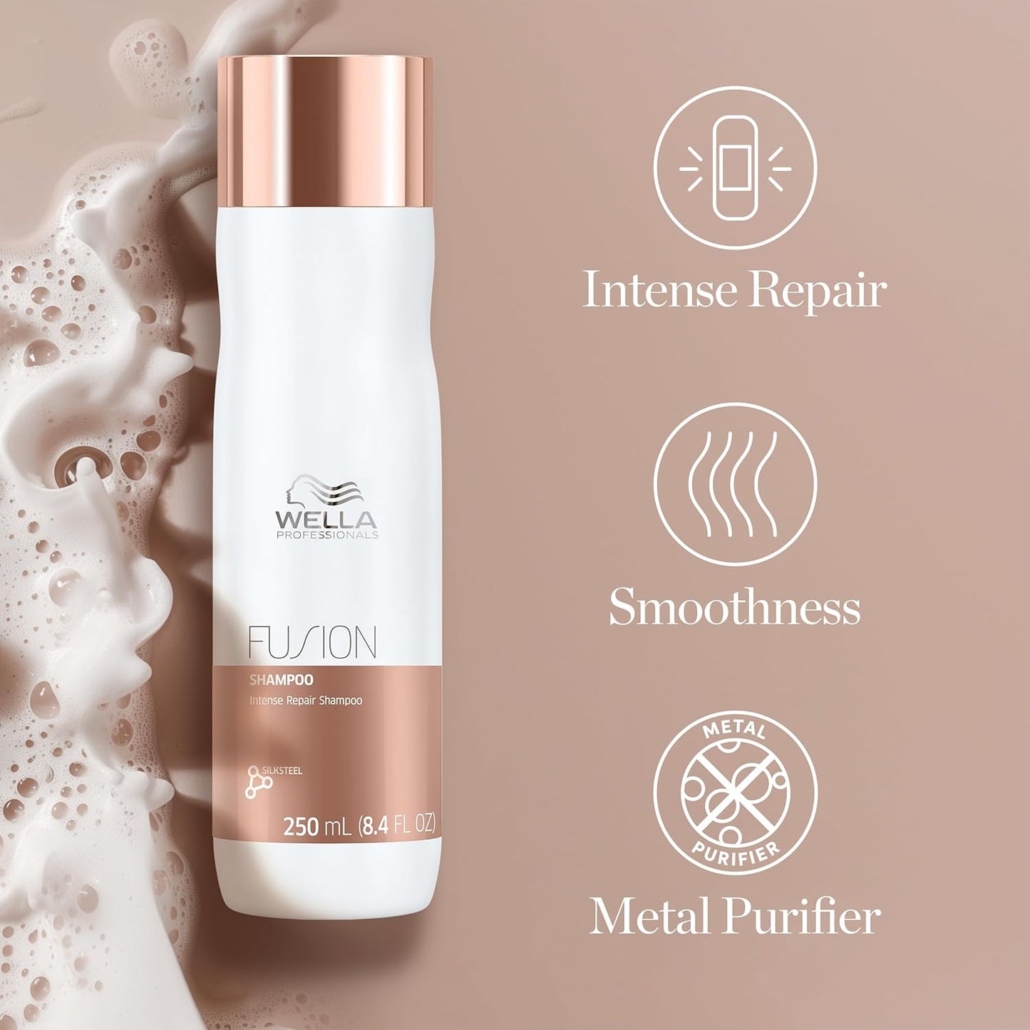 Wella Professionals Fusion Intense Repair Shampoo - Nourishing Formula for Damaged Hair | Anti-Breakage Treatment