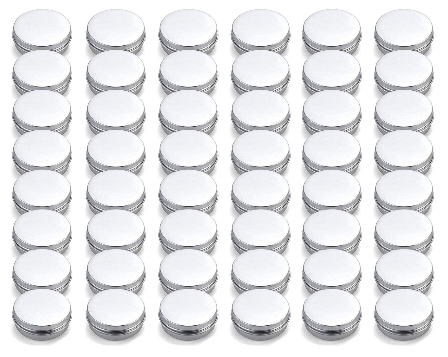 Tosnail 48 Pack 2 oz. Aluminum Round Lip Balm Tin Containers with Screw Thread Lid - Great for Spices, Candies, Tea or Gift Giving