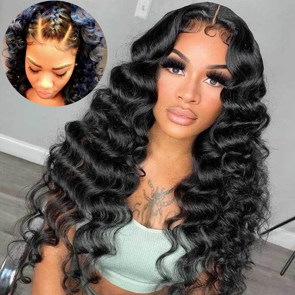 QTHAIR 18A Loose Deep Wave Lace Closure - 4x4 Brazilian Human Hair, Pre-Plucked, 14" with Baby Hair