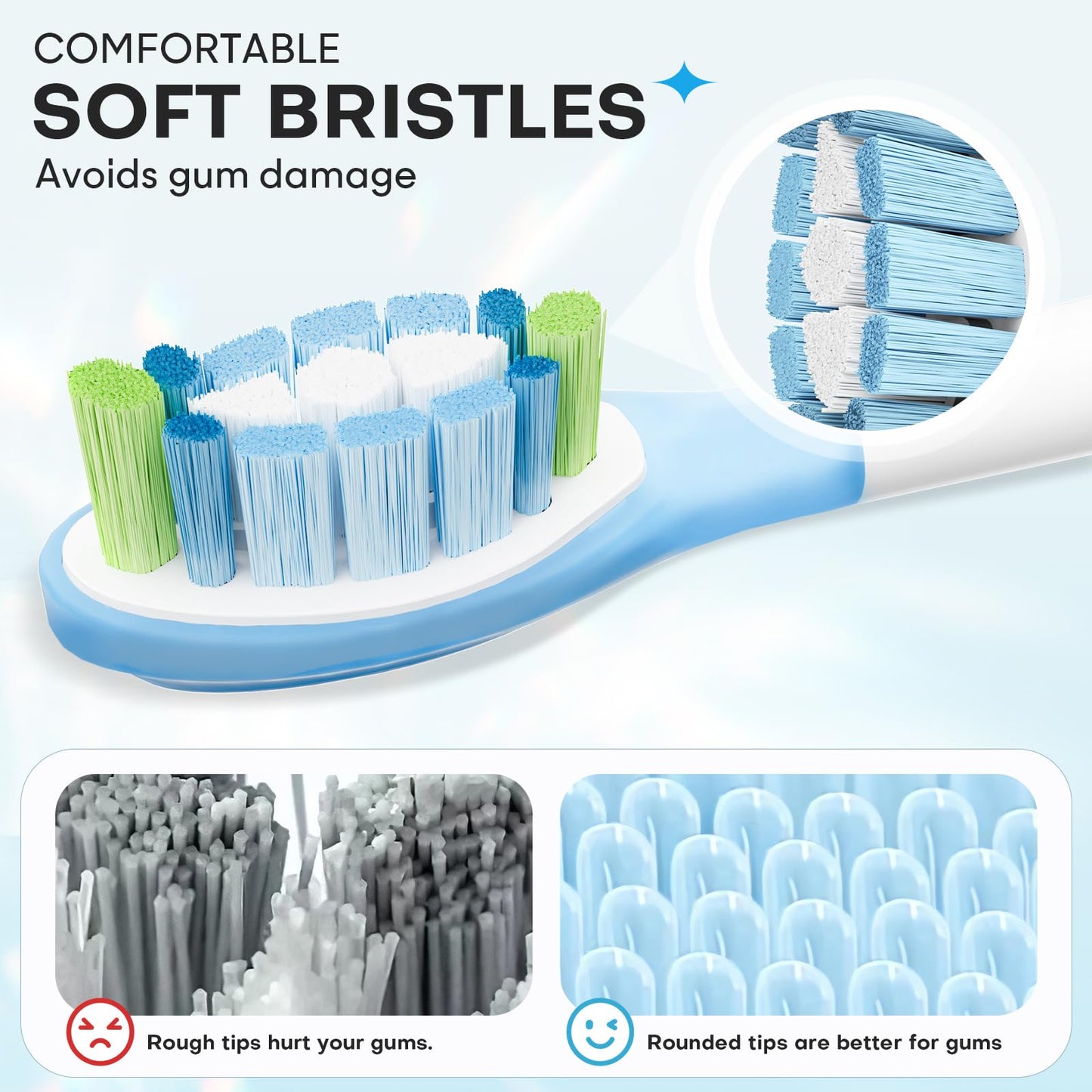 AiNeedCare Sonicare Replacement Heads, Electric Toothbrush Replacement Heads Compatible with Philips Sonicare - 12 Pack (6 White+ 6 Black)
