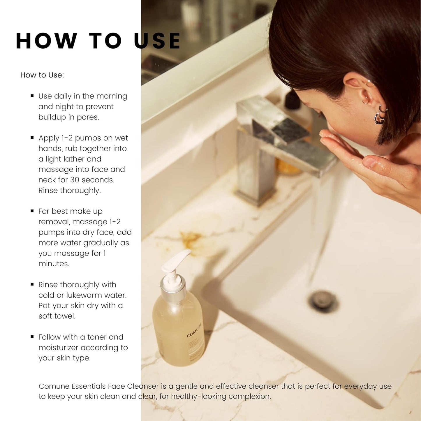 Essentials Face Cleanser - Gentle Superfood Formula for Clear, Healthy Skin | Removes Dirt & Makeup | 250 mL / 8.45 fl. oz
