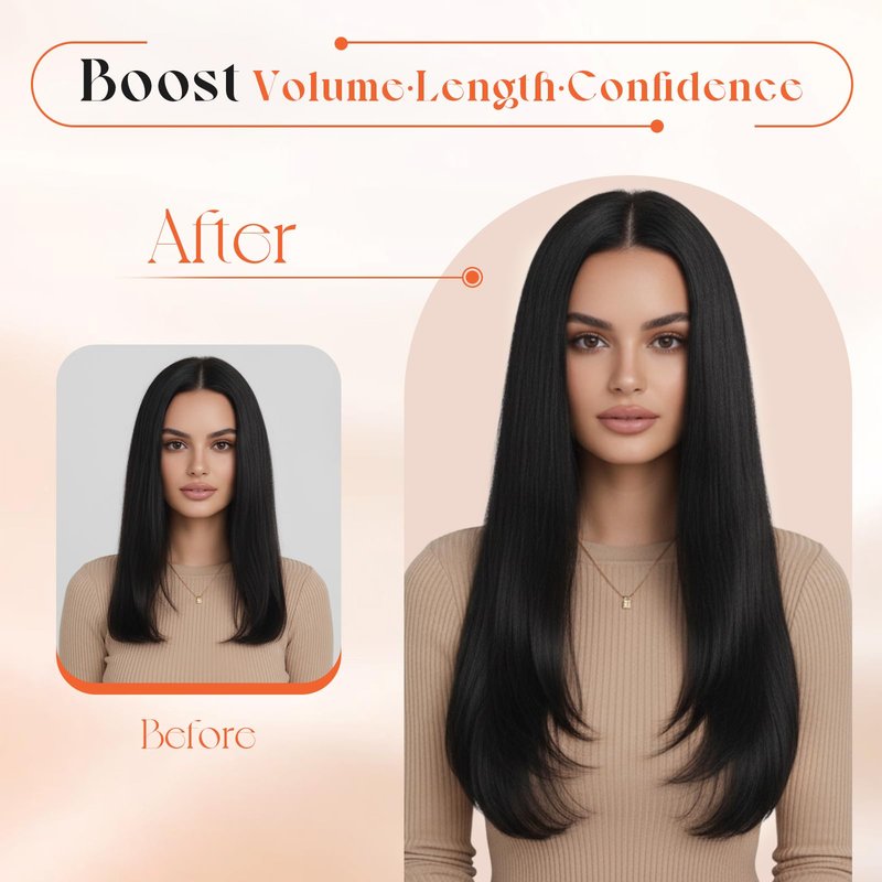 Sunny Hair Clip in Hair Extensions Real Human Hair 85g Remy Hair Clip in Extensions for Women Human Hair Extensions Natural Black 12 Inch