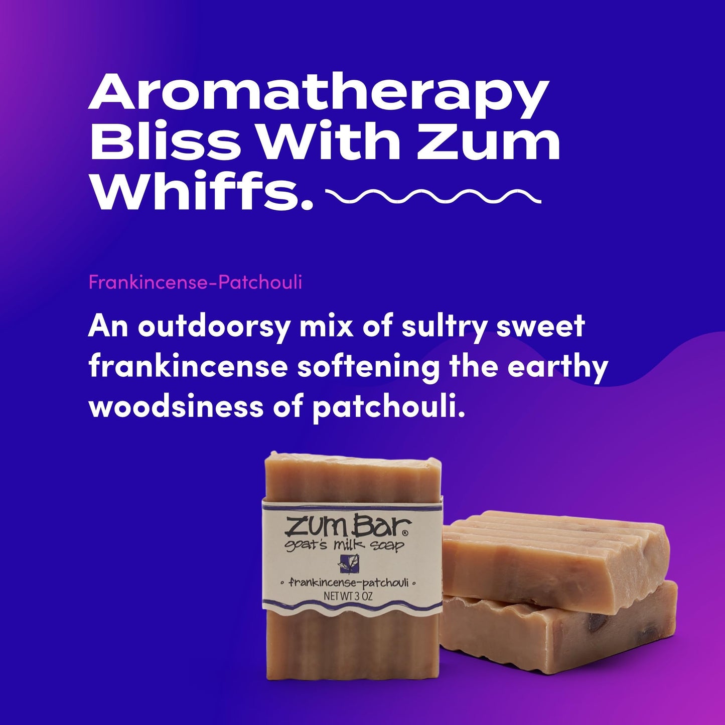 Zum Indigo Wild Goat's Milk Soap Bar - Bar Soap for Hands & Body Made with Essential Oils - 3 oz - Lavender Blends (6 Pack)