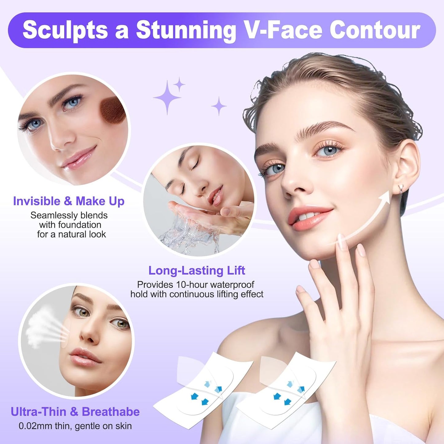 Face Lift Tape - Invisible Neck Lift & Face Tightening Tape | 300PCS Facial Lifting Strips