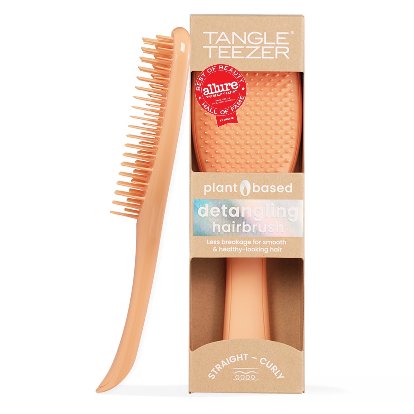Tangle Teezer Plant-Based Ultimate Detangler Brush, Dry & Wet Hair Brush, Eliminates Knots & Reduces Breakage for All Hair Types, Orange