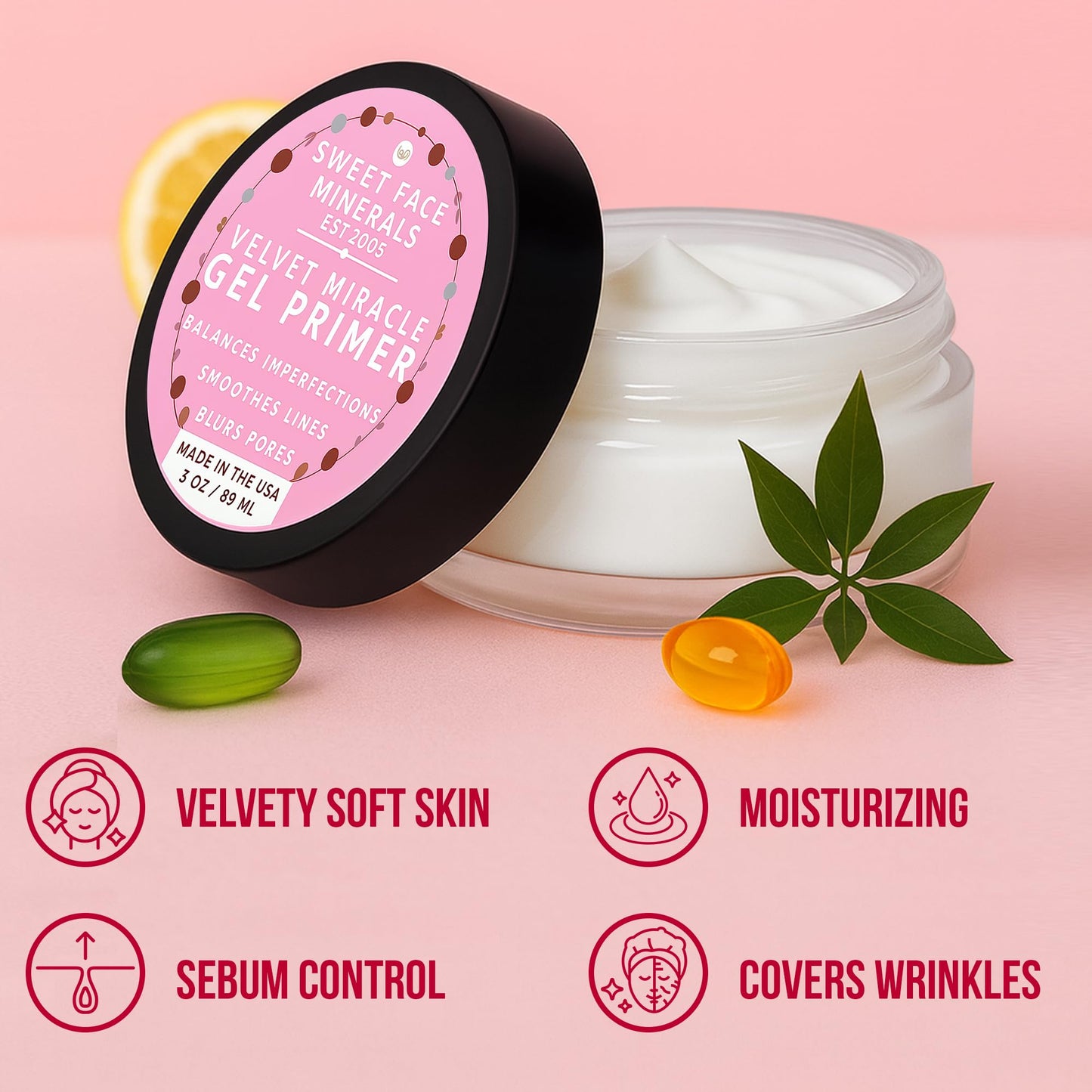Makeup Primer Base Gel – 3oz Face Primer, Blurs Lines & Reduces Pores, Smooth Matte Velvet Whipped Formula, Waterproof Up to 48 Hours, Hydrating Lightweight, Vegan Cruelty-Free for Gripping Cosmetics