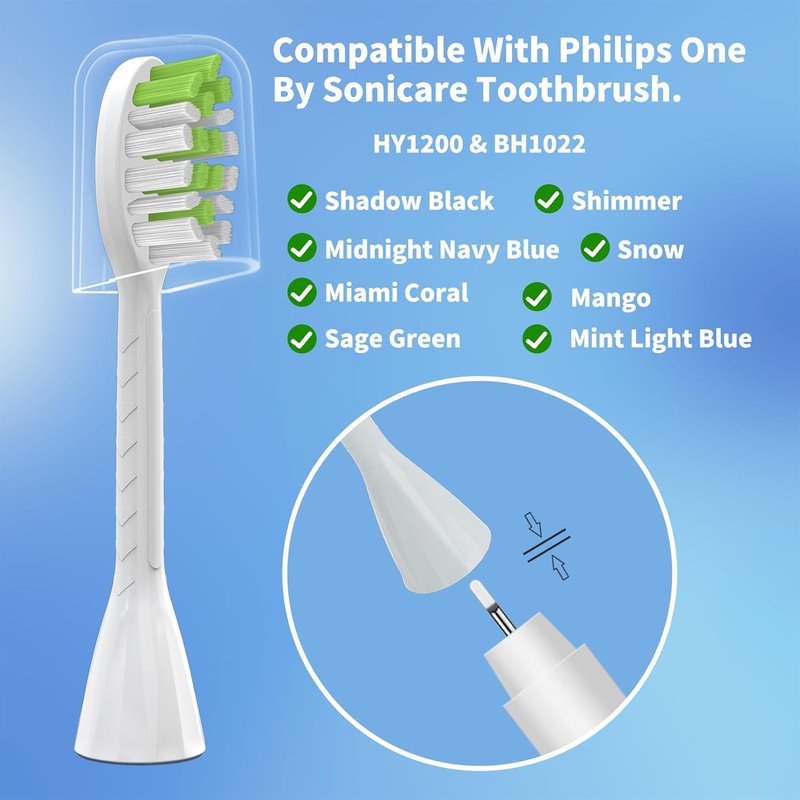 Toothbrush Replacement Heads for Philips Sonicare One Series - Soft Bristles, 10 Pack | White