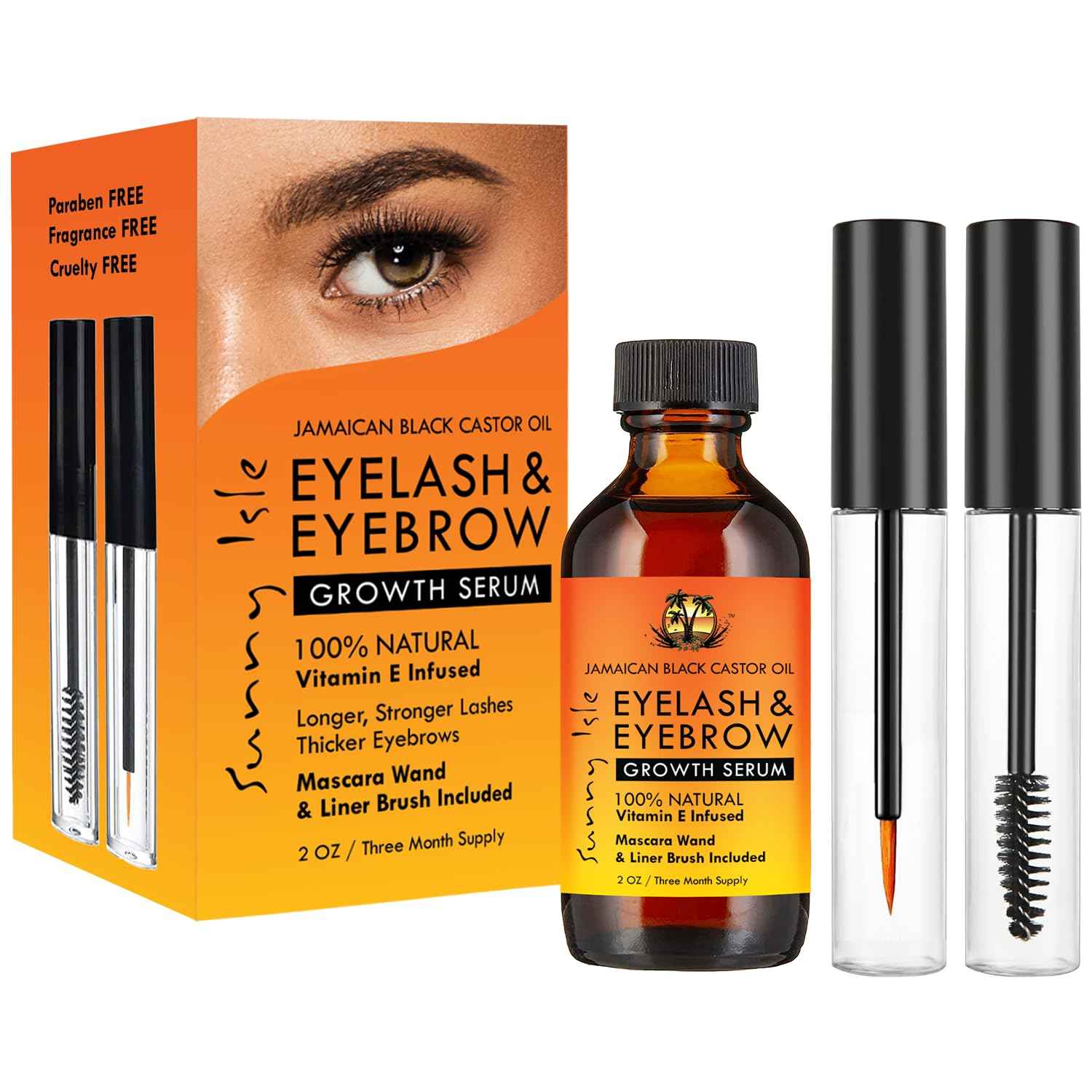 Sunny Isle Jamaican Black Castor Oil Eyelash & Eyebrow Growth Serum 2oz