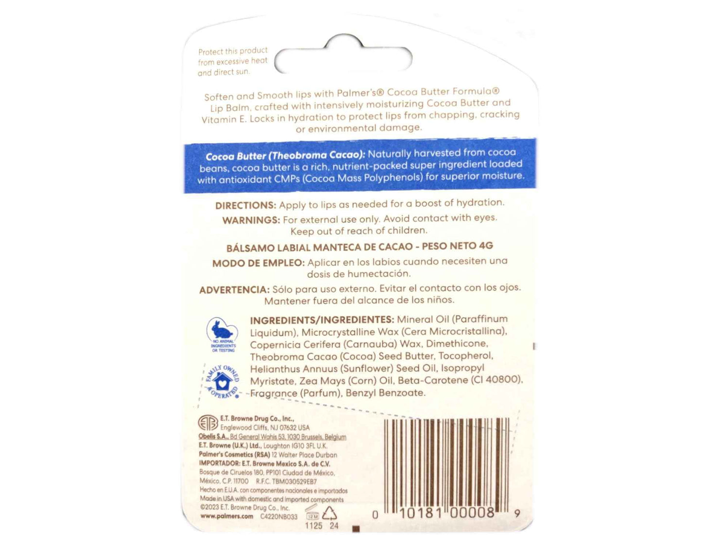 Palmer's Cocoa Butter Formula Lip Balm with Vitamin E, 4g/.15 oz (Pack of 6)