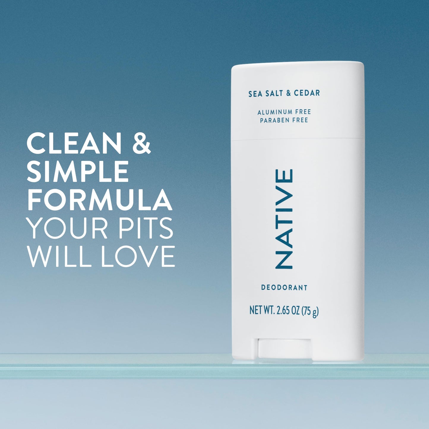 Native Deodorant Contains Naturally Derived Ingredients, 72 Hour Odor Control, Deodorant for Women and Men, Aluminum Free, Sea Salt & Cedar 2.65oz