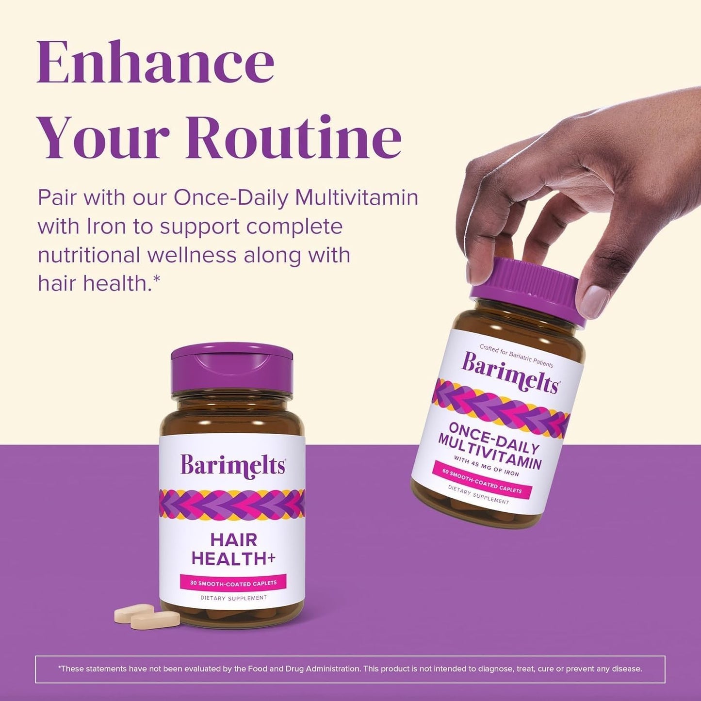 BariMelts Hair Health+ | Hair Growth Supplement for Thinning Hair - Clinically Studied AnaGain™ Nu & Keratin - 1-Month Supply