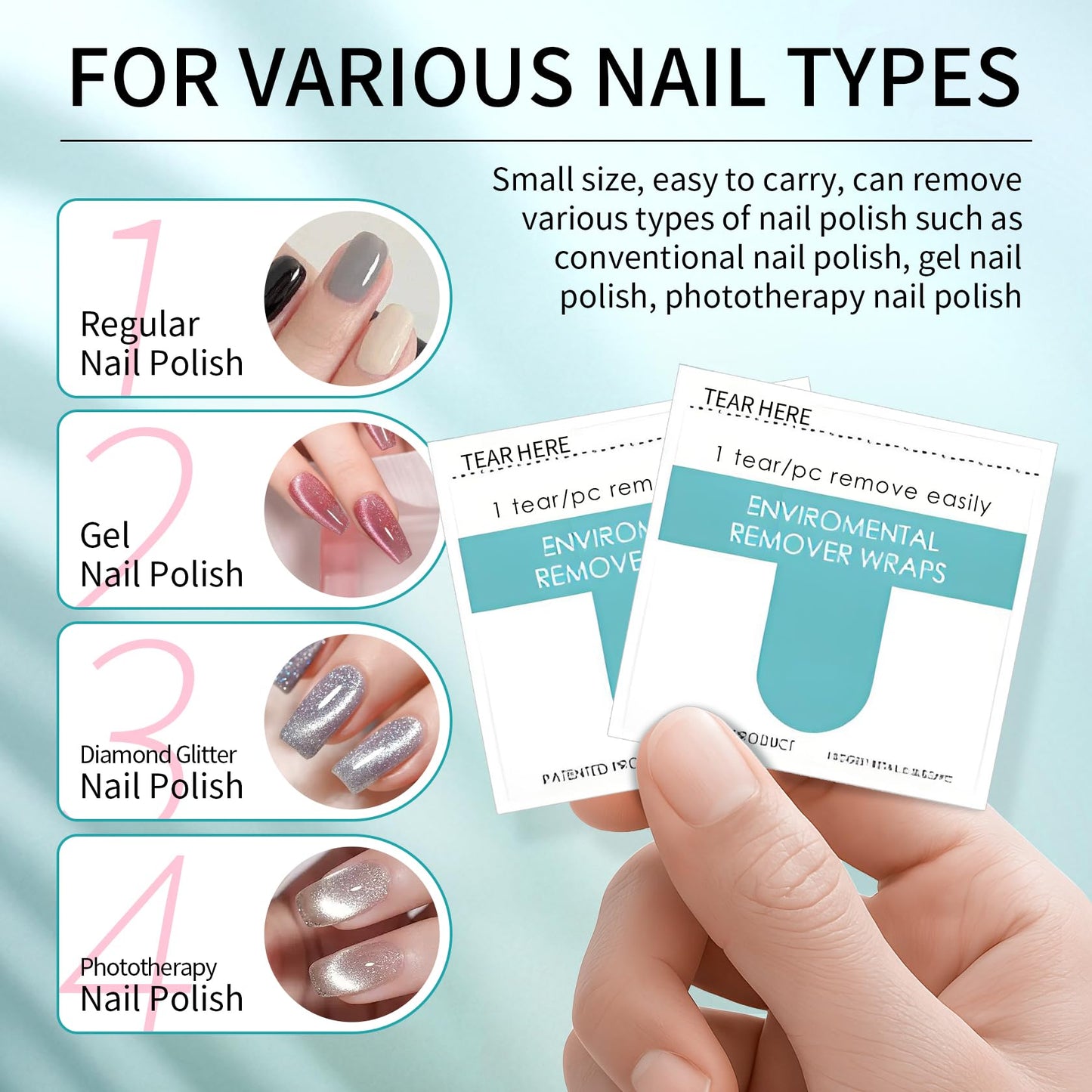 LZXLUKGIR Nail Polish Remover Wipes,200 Pack Individually Nail Polish Remover Pads with Tools,Portable Fingernail Travel Kit,Quickly removedor de gel para uñas for Salon Home