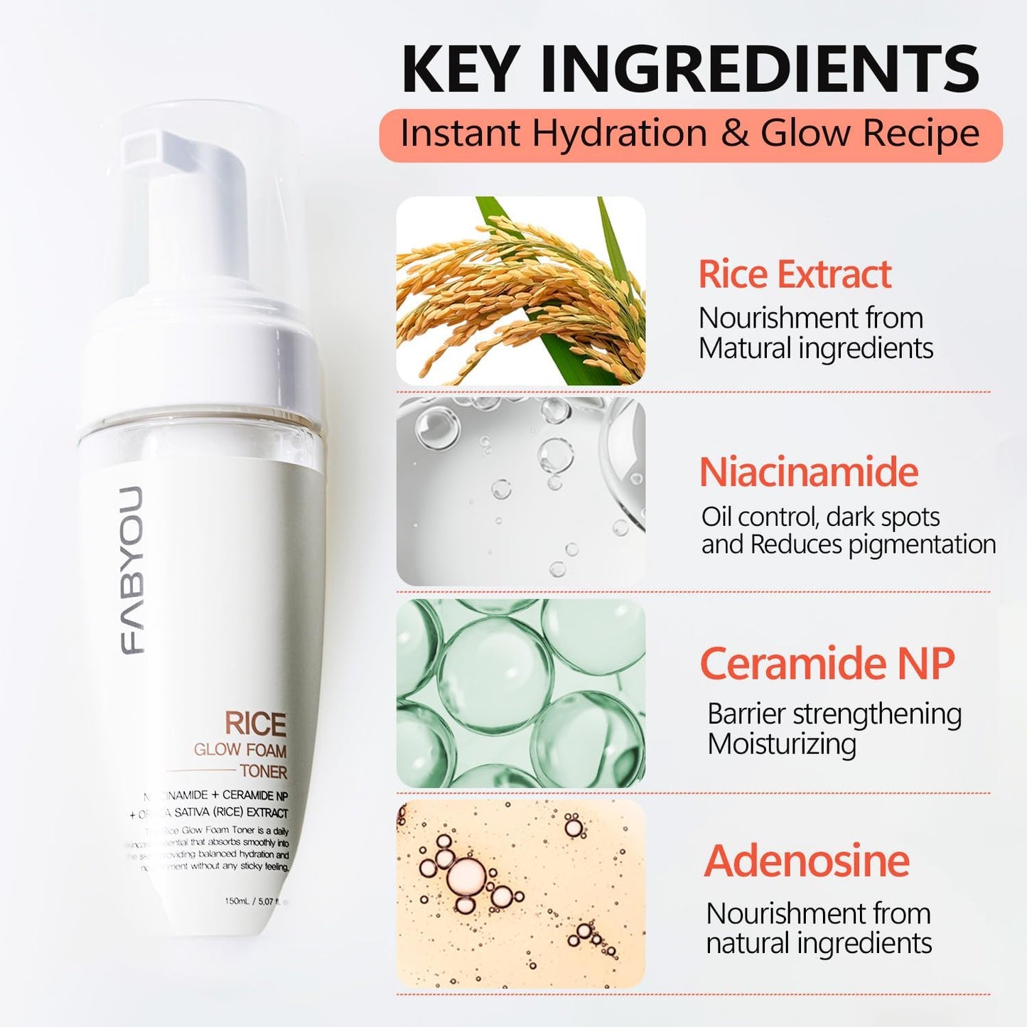 Rice Glow Bubble Toner - Milky Hydrating Toner with Niacinamide & Rice Extract | 5.07 fl oz for Sensitive Skin