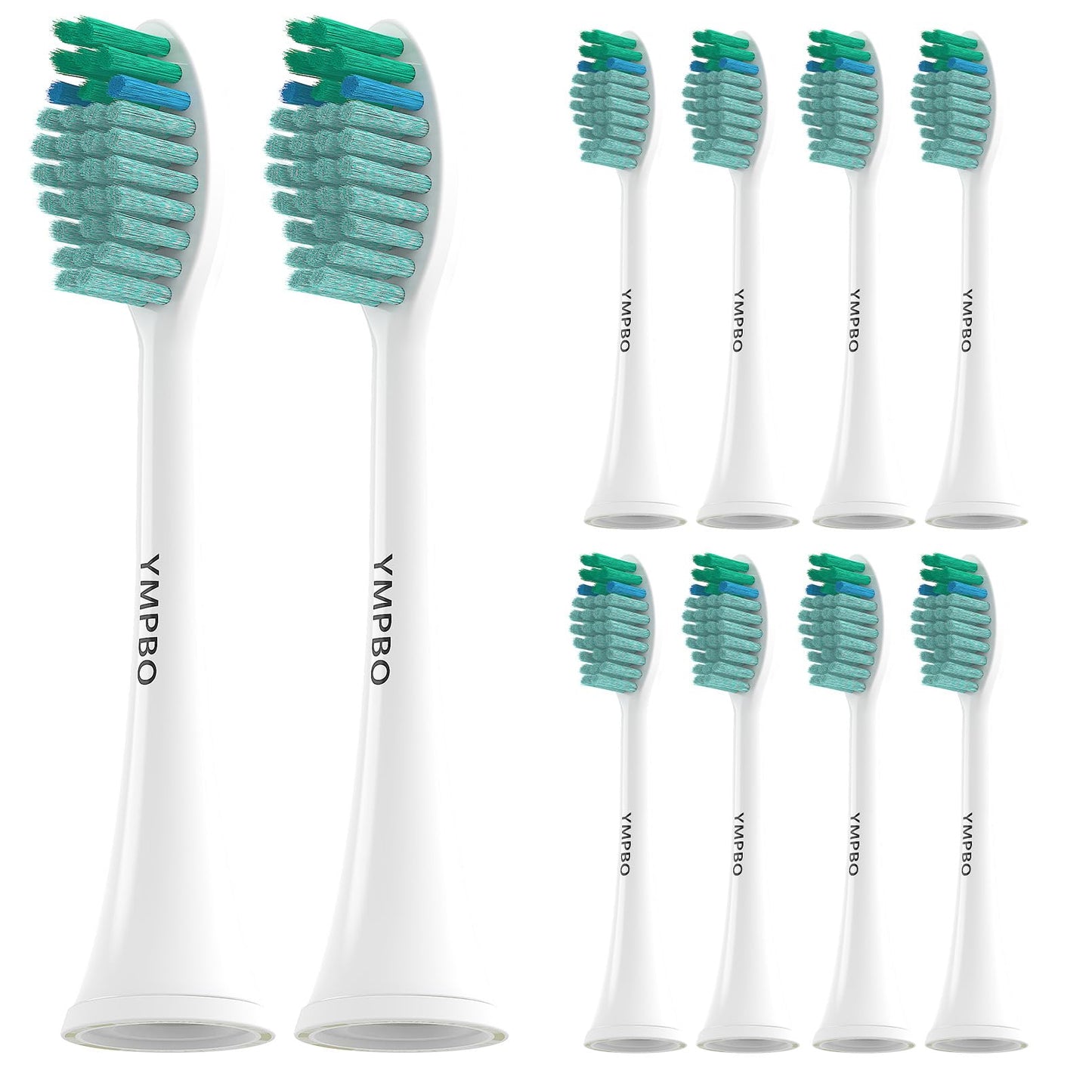 YMPBO 10 Pack Toothbrush Replacement Heads Compatible with TAO Clean Sonic Toothbrush Adults, Tooth Brush Head Toothbrush Heads Refill, Medium Bristles, Whitening