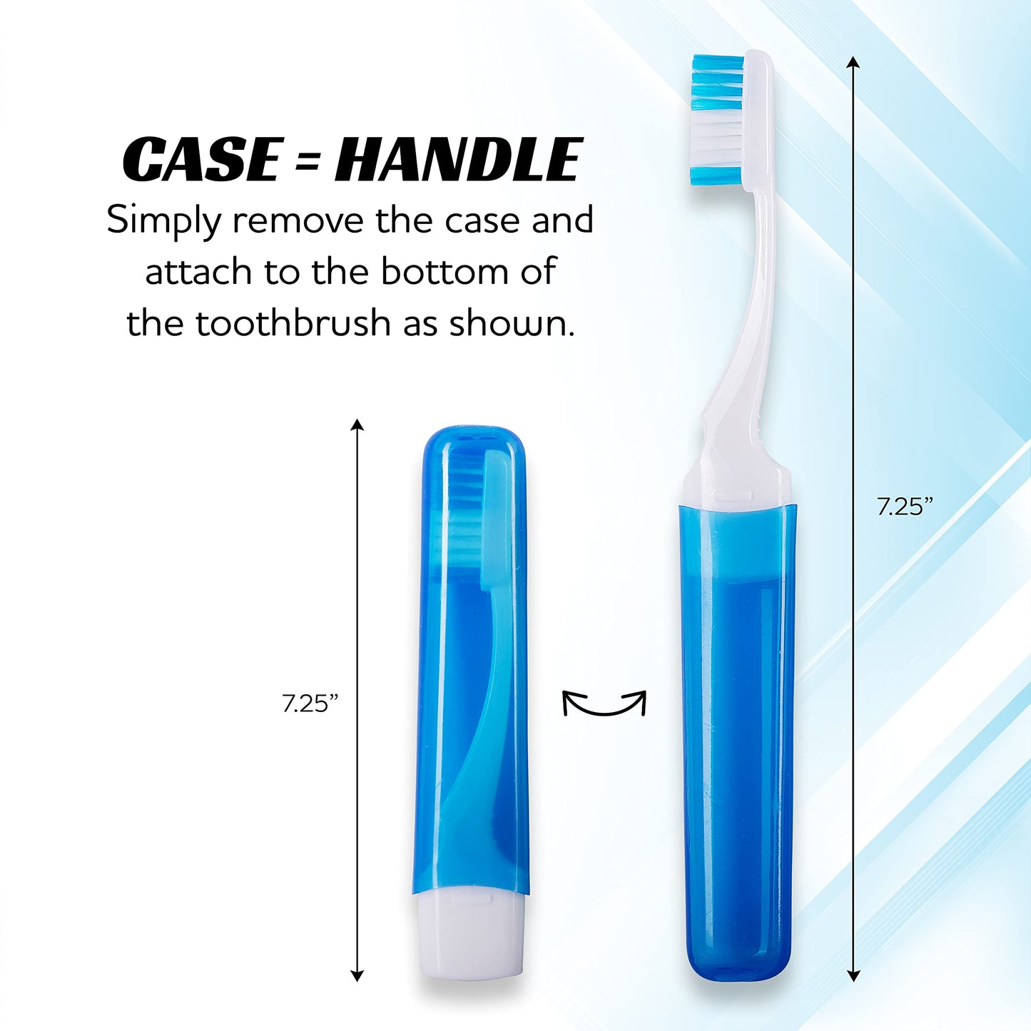Firm Mini Travel Toothbrush with Cover, Camping Size, Adult Kit (50 Pack Medium)