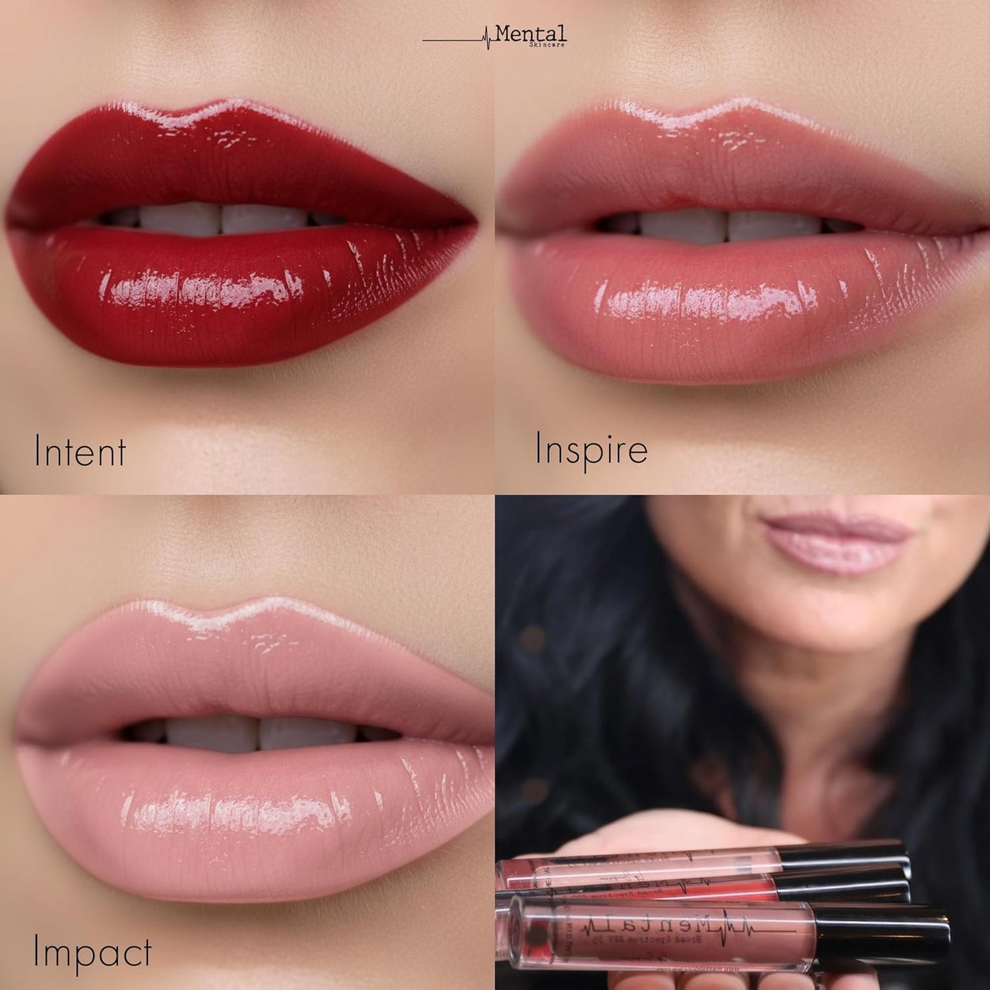 Mental Skincare Hydrating Brown Tinted Lip Gloss – Weightless Formula with Soft Luminous Finish & Smooth Color Payoff - Non-Sticky Lip gloss for Women for Long-Wear & Buildable Pigment – 0.11 Fl Oz.