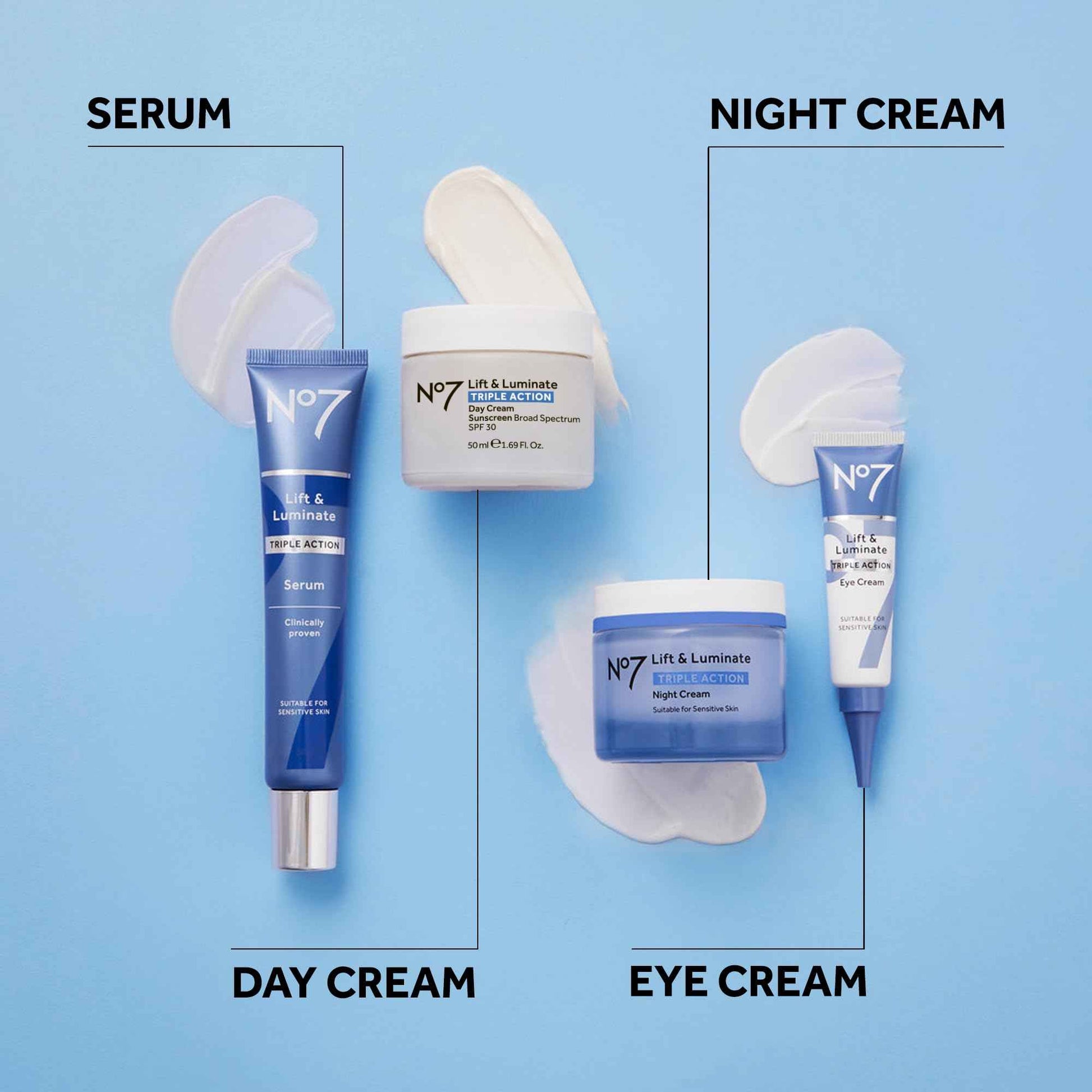 No7 Lift and Luminate Triple Action Fragrance-Free Night Cream – Anti-Wrinkle Collagen Peptide Brightening Moisturizer with Hyaluronic Acid, Hibiscus, and Vitamin C (50ml)