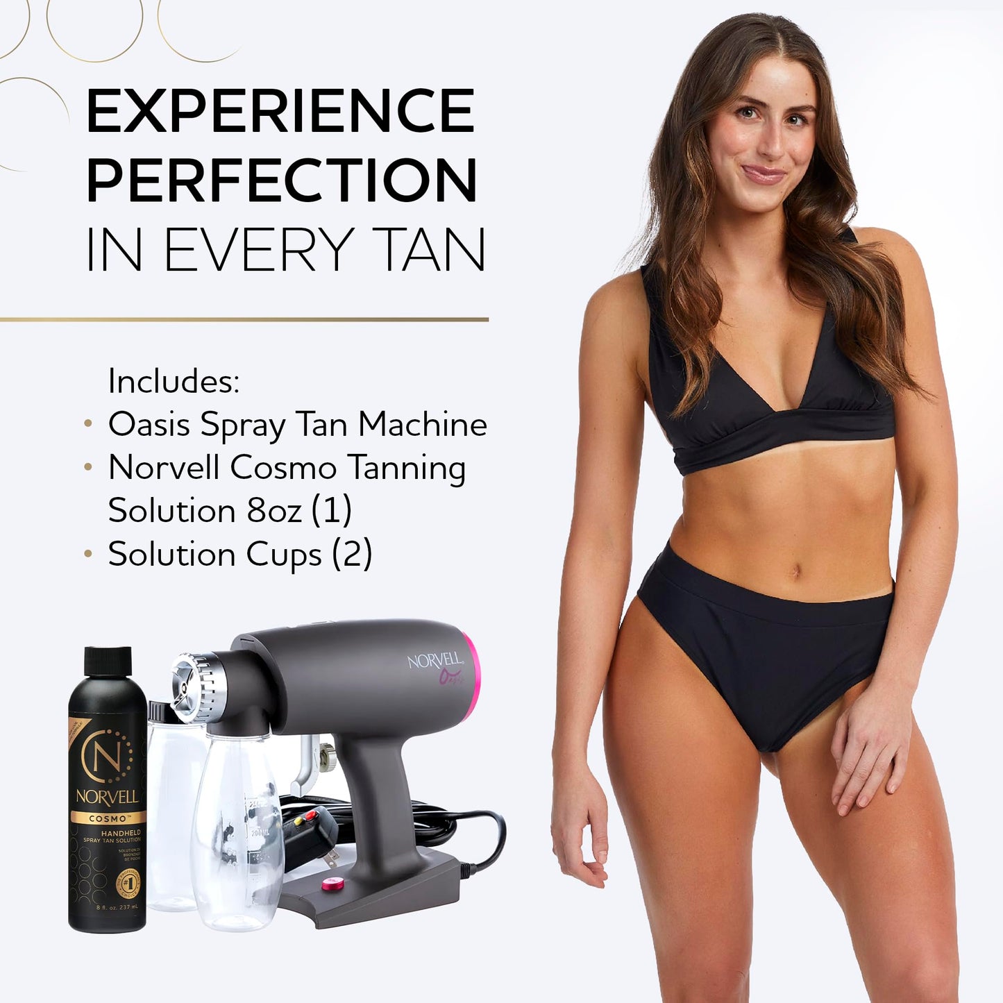 Norvell Oasis Spray Tan Machine Kit with Cosmo Airbrush Spray Tanning Solution – Professional Sunless Tanning System by Norvell