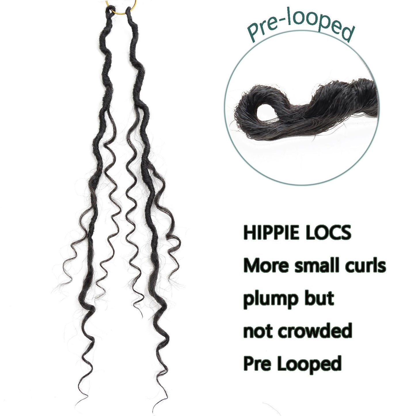 LMZIM 24 inch Goddess Locs Crochet Hair 8 Packs Faux Locs Crochet Hair for Black Women Pre Looped River Locs Crochet Hair with Curly Ends #2