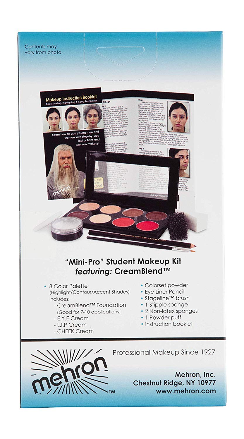 Mehron Makeup Mini-Pro Student Makeup Educational Kit (Medium/Olive) | Made in the USA