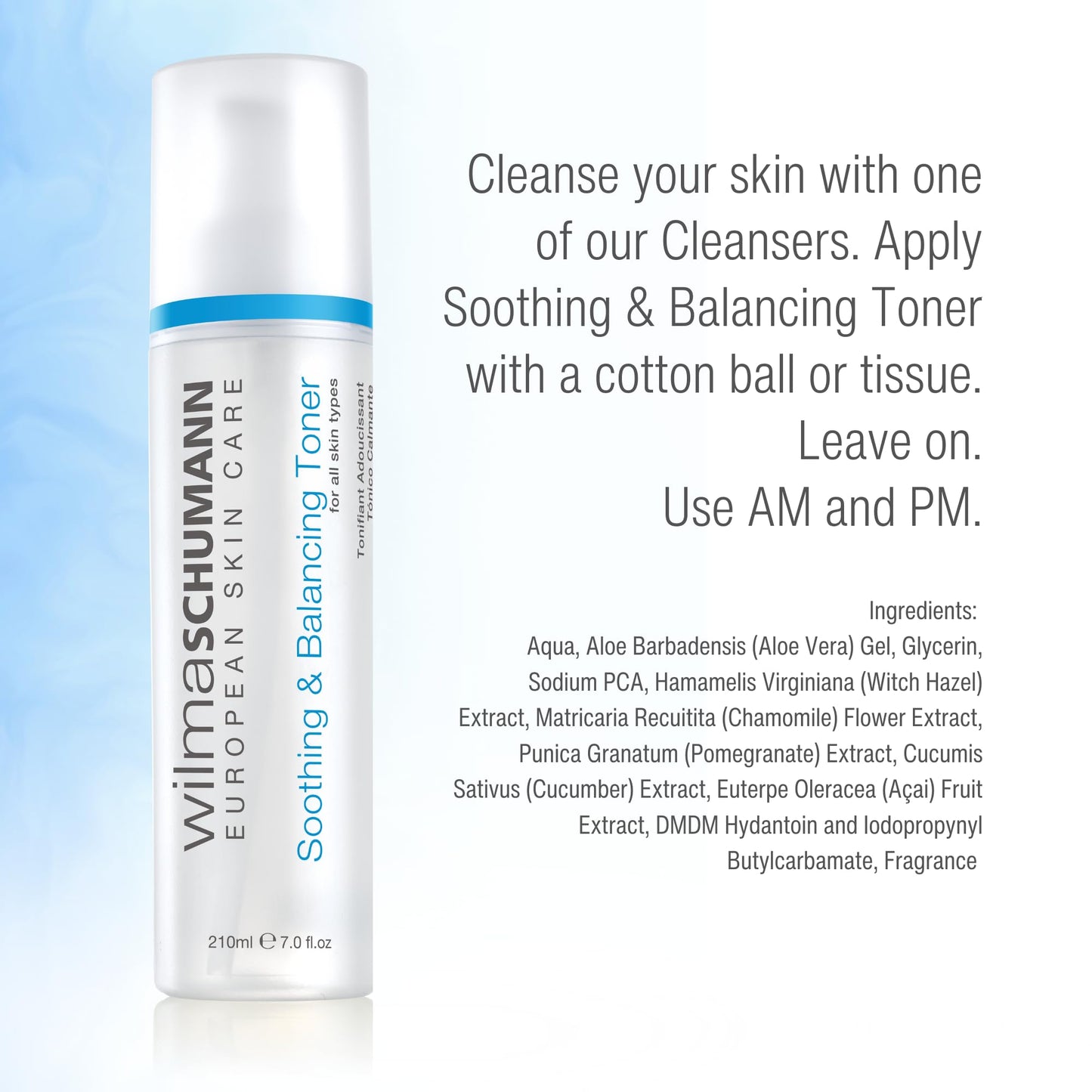 Wilma Schumann Hydrating Toner for Face, Soothing & Balancing Skin Toner, 7 oz