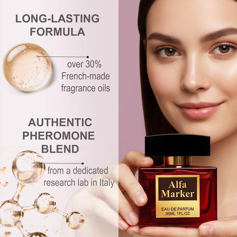 ALFAMARKER Perfumes for Women with Pheromones. 1fl oz Real Pheromones Infused Spray Long Lasting Scent. Original Premium Fragrance Travel Size Portable Bottle