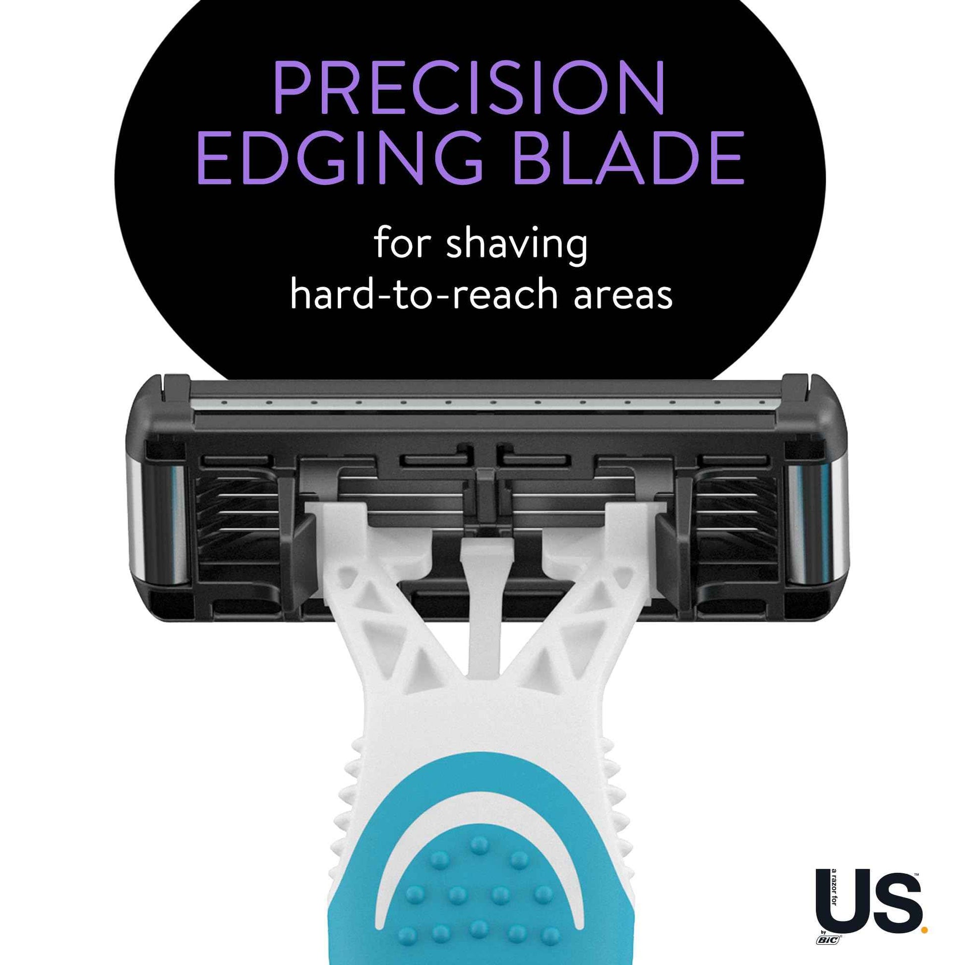 BIC Us. 5-Blade Unisex Disposable Razors For Men and Women, Lubrication Strip For a Smooth, Close Shave, 12-Count